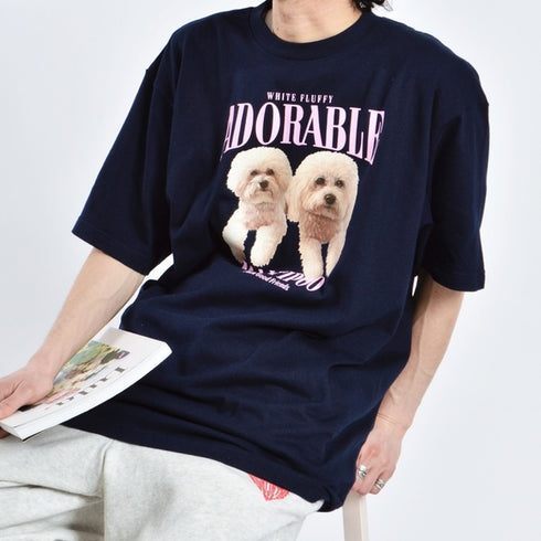 【MODISH GAZE】DOGプリントアニマルTシャツ