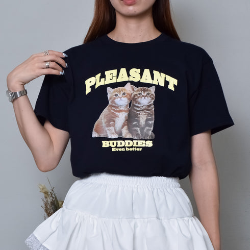 【MODISH GAZE】CATプリントアニマルTシャツ