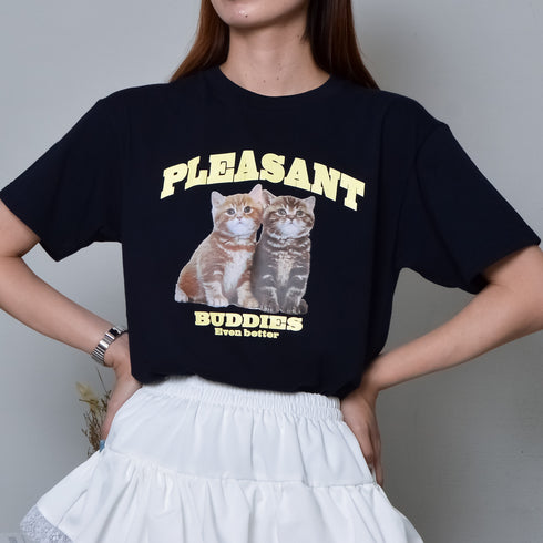 【MODISH GAZE】CATプリントアニマルTシャツ