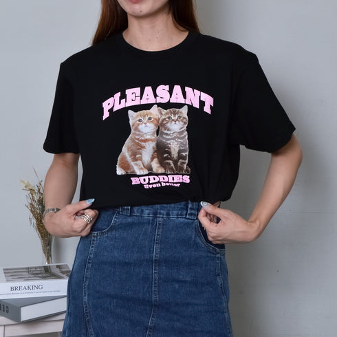 【MODISH GAZE】CATプリントアニマルTシャツ