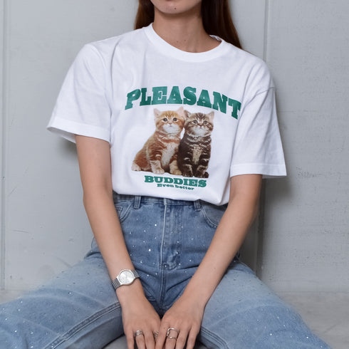 【MODISH GAZE】CATプリントアニマルTシャツ