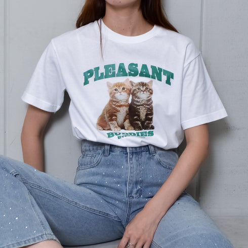 【MODISH GAZE】CATプリントアニマルTシャツ