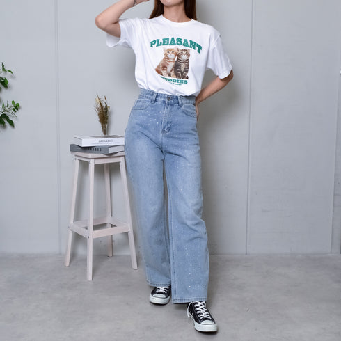 【MODISH GAZE】CATプリントアニマルTシャツ