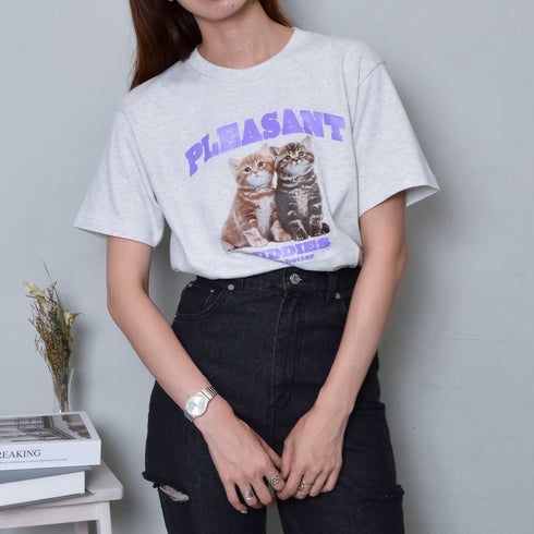 【MODISH GAZE】CATプリントアニマルTシャツ
