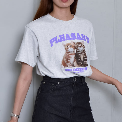 【MODISH GAZE】CATプリントアニマルTシャツ