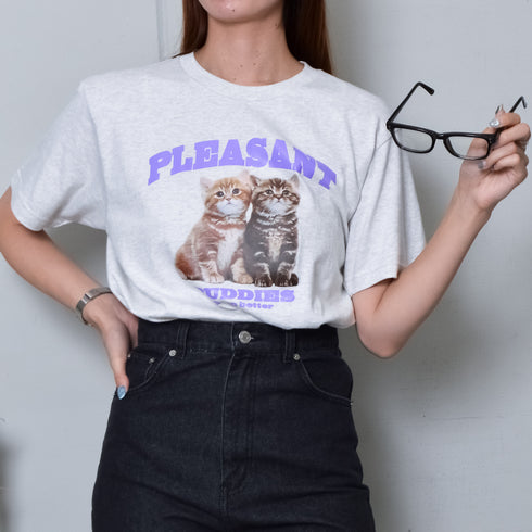 【MODISH GAZE】CATプリントアニマルTシャツ