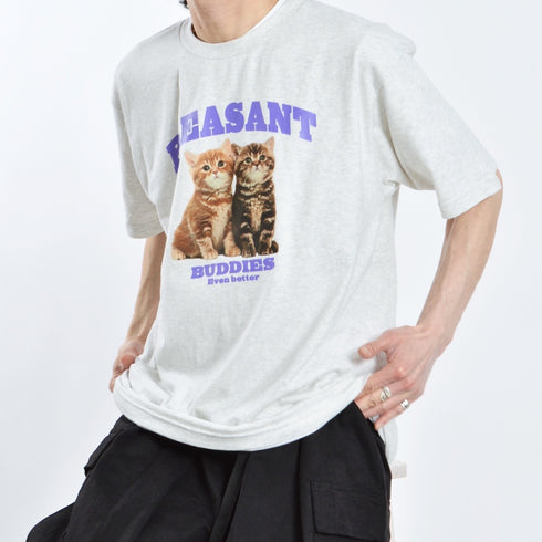 【MODISH GAZE】CATプリントアニマルTシャツ