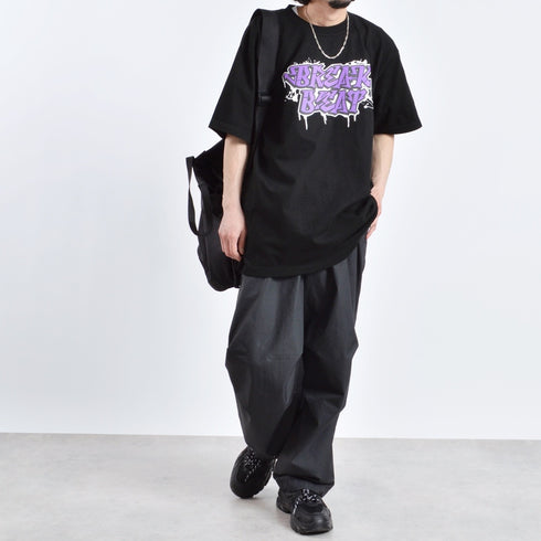 【MODISH GAZE】7.4スーパーヘビーオンス 発泡プリント グラフィック半袖Tシャツ BREAK BEAT