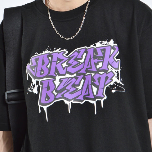 【MODISH GAZE】7.4スーパーヘビーオンス 発泡プリント グラフィック半袖Tシャツ BREAK BEAT