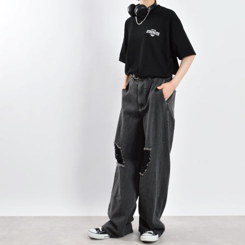 【MODISH GAZE】STRENGTHオーバルロゴTシャツ