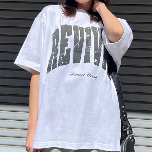 【RGY】REVIVAL 発泡PT ビッグシルエットTシャツ