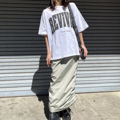 【RGY】REVIVAL 発泡PT ビッグシルエットTシャツ