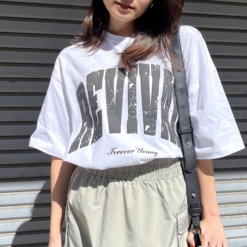 【RGY】REVIVAL 発泡PT ビッグシルエットTシャツ