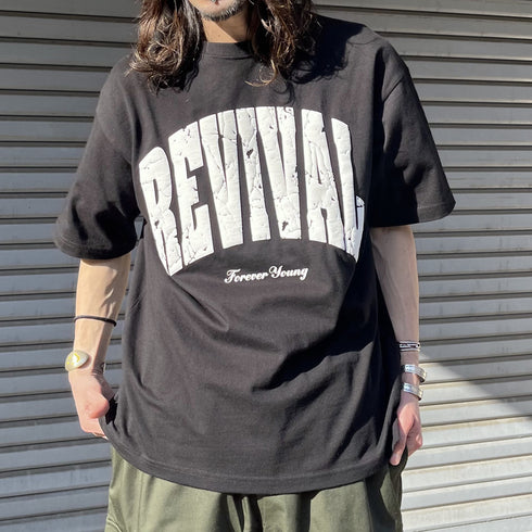 【RGY】REVIVAL 発泡PT ビッグシルエットTシャツ