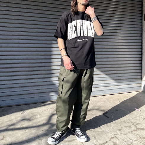 【RGY】REVIVAL 発泡PT ビッグシルエットTシャツ