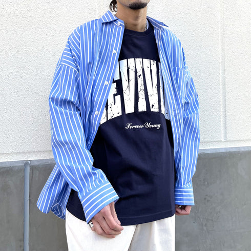 【RGY】REVIVAL 発泡PT ビッグシルエットTシャツ