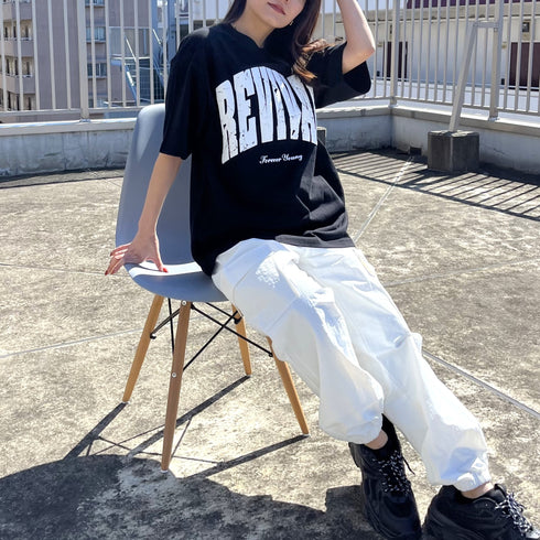 【RGY】REVIVAL 発泡PT ビッグシルエットTシャツ