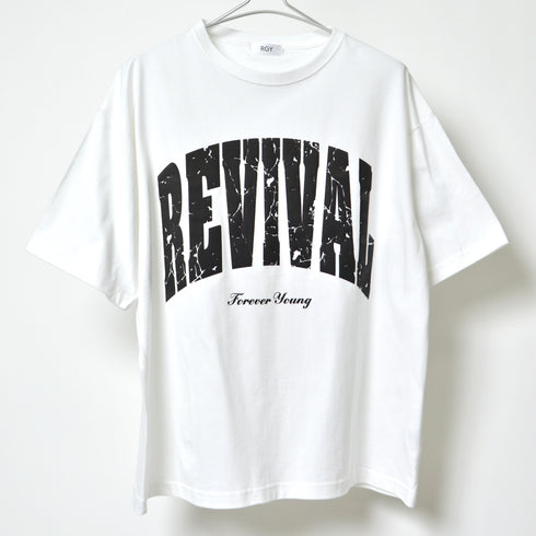 【RGY】REVIVAL 発泡PT ビッグシルエットTシャツ