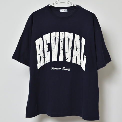 【RGY】REVIVAL 発泡PT ビッグシルエットTシャツ