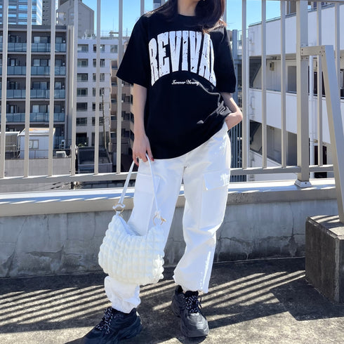 【RGY】REVIVAL 発泡PT ビッグシルエットTシャツ