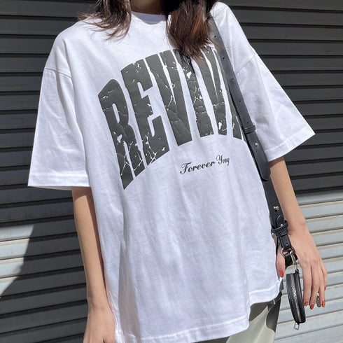 【RGY】REVIVAL 発泡PT ビッグシルエットTシャツ