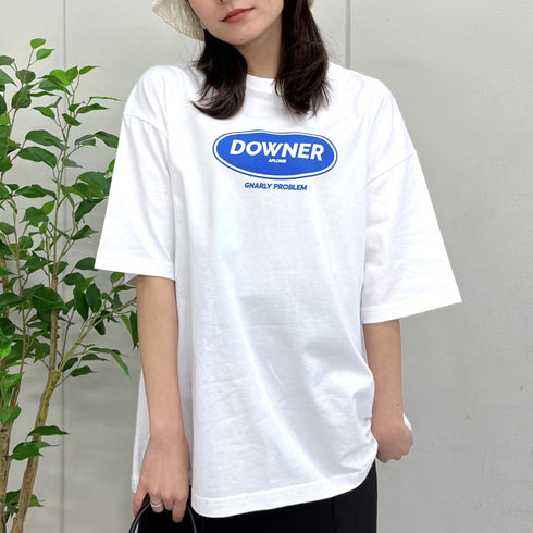 【RGY】DOWNER オーバルロゴ ビッグシルエットTシャツ