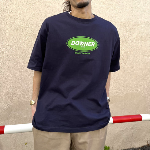 【RGY】DOWNER オーバルロゴ ビッグシルエットTシャツ