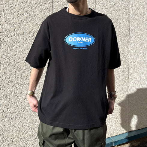 【RGY】DOWNER オーバルロゴ ビッグシルエットTシャツ