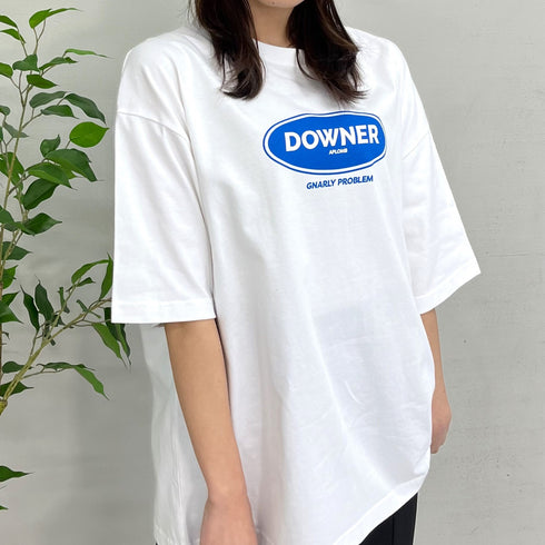 【RGY】DOWNER オーバルロゴ ビッグシルエットTシャツ