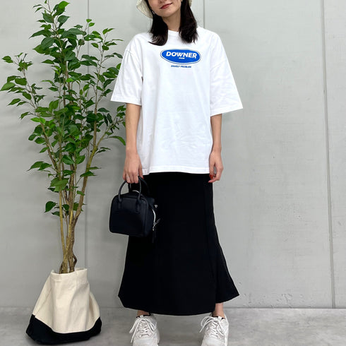【RGY】DOWNER オーバルロゴ ビッグシルエットTシャツ