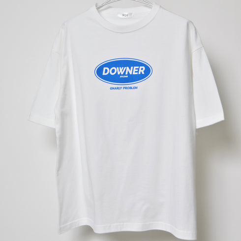 【RGY】DOWNER オーバルロゴ ビッグシルエットTシャツ