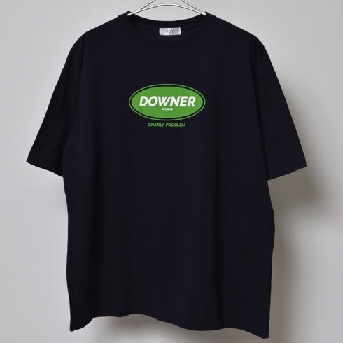 【RGY】DOWNER オーバルロゴ ビッグシルエットTシャツ