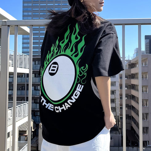 【RGY】ビリヤード両面プリント ビッグシルエットTシャツ