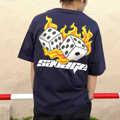 【RGY】ダイス両面プリント ビッグシルエットTシャツ