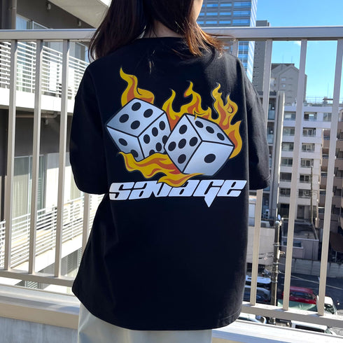 【RGY】ダイス両面プリント ビッグシルエットTシャツ