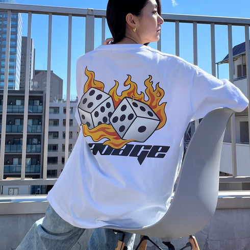 【RGY】ダイス両面プリント ビッグシルエットTシャツ