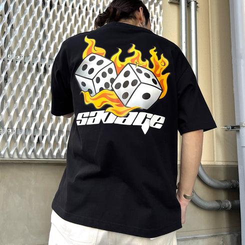 【RGY】ダイス両面プリント ビッグシルエットTシャツ