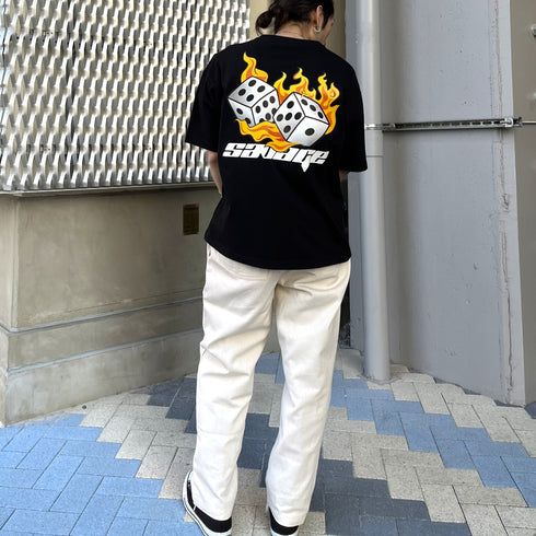 【RGY】ダイス両面プリント ビッグシルエットTシャツ