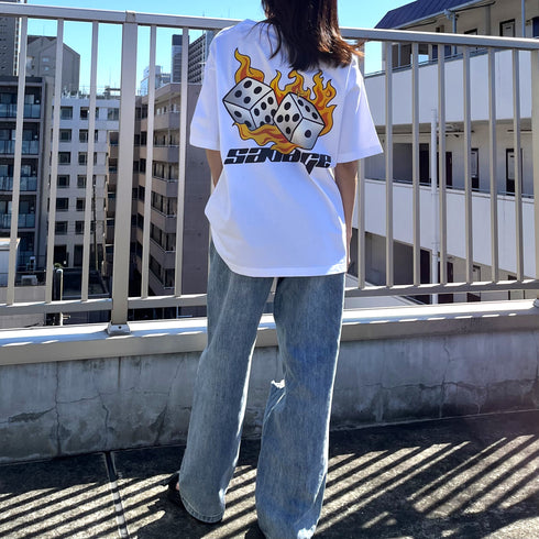 【RGY】ダイス両面プリント ビッグシルエットTシャツ
