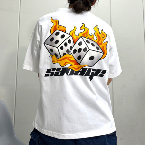 【RGY】ダイス両面プリント ビッグシルエットTシャツ