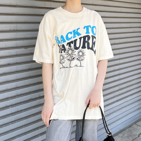 BACK TO NATURE ピグメント加工 ビッグシルエットTシャツ