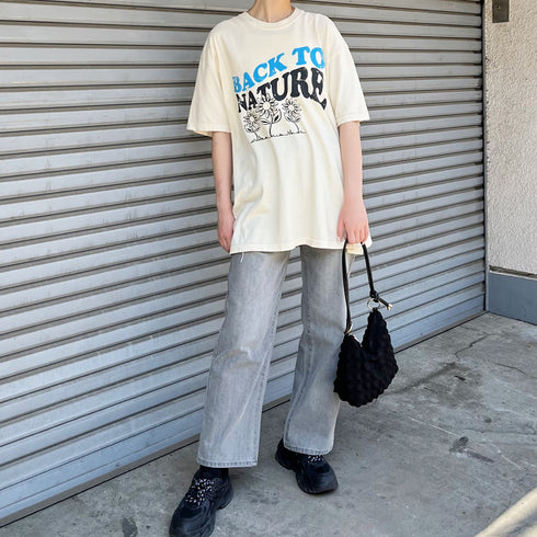 BACK TO NATURE ピグメント加工 ビッグシルエットTシャツ