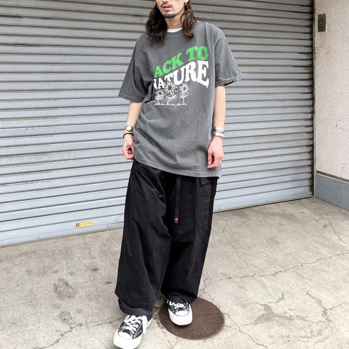 BACK TO NATURE ピグメント加工 ビッグシルエットTシャツ