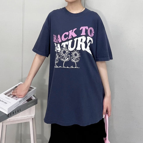 BACK TO NATURE ピグメント加工 ビッグシルエットTシャツ