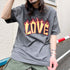 【MODISH GAZE】LOVEロゴプリント ピグメント加工 ビッグシルエットTシャツ