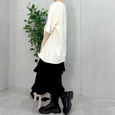 【MODISH GAZE】LOVEロゴプリント ピグメント加工 ビッグシルエットTシャツ