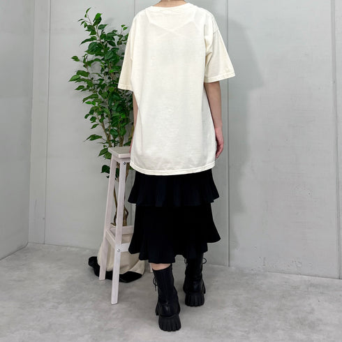 【MODISH GAZE】LOVEロゴプリント ピグメント加工 ビッグシルエットTシャツ