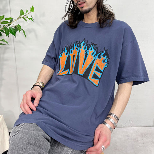 【MODISH GAZE】LOVEロゴプリント ピグメント加工 ビッグシルエットTシャツ