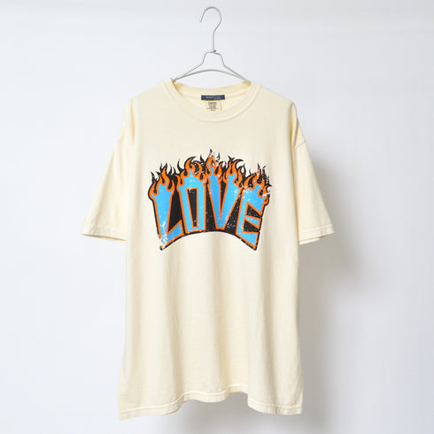 【MODISH GAZE】LOVEロゴプリント ピグメント加工 ビッグシルエットTシャツ