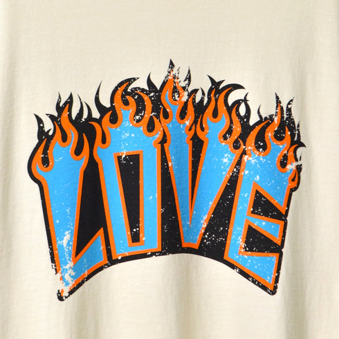 【MODISH GAZE】LOVEロゴプリント ピグメント加工 ビッグシルエットTシャツ